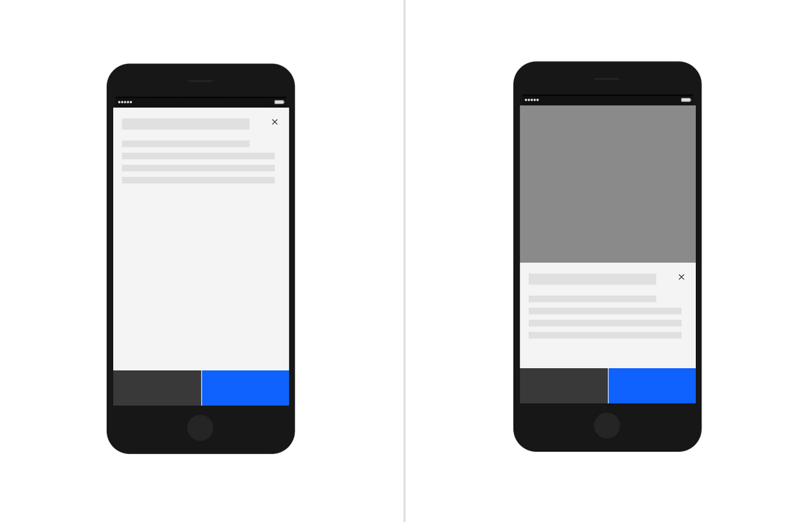 Modal sizes Modal sizes